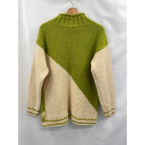 Vintage Express green snowflake mock neck oversized wool sweater - Picture 5 of 5